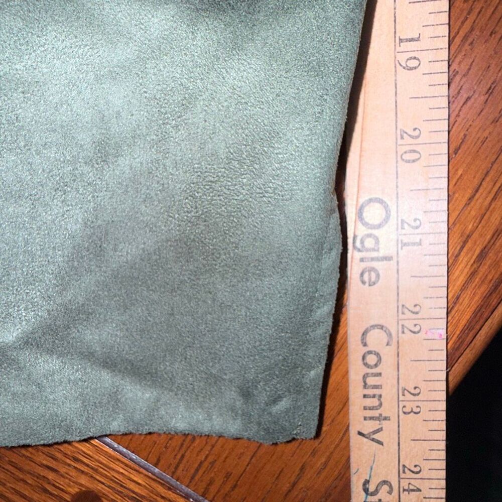 Vintage Evan-Picone Olive Faux Suede Utility Safari Jacket Zip Front‎ Size 8 - Picture 12 of 13